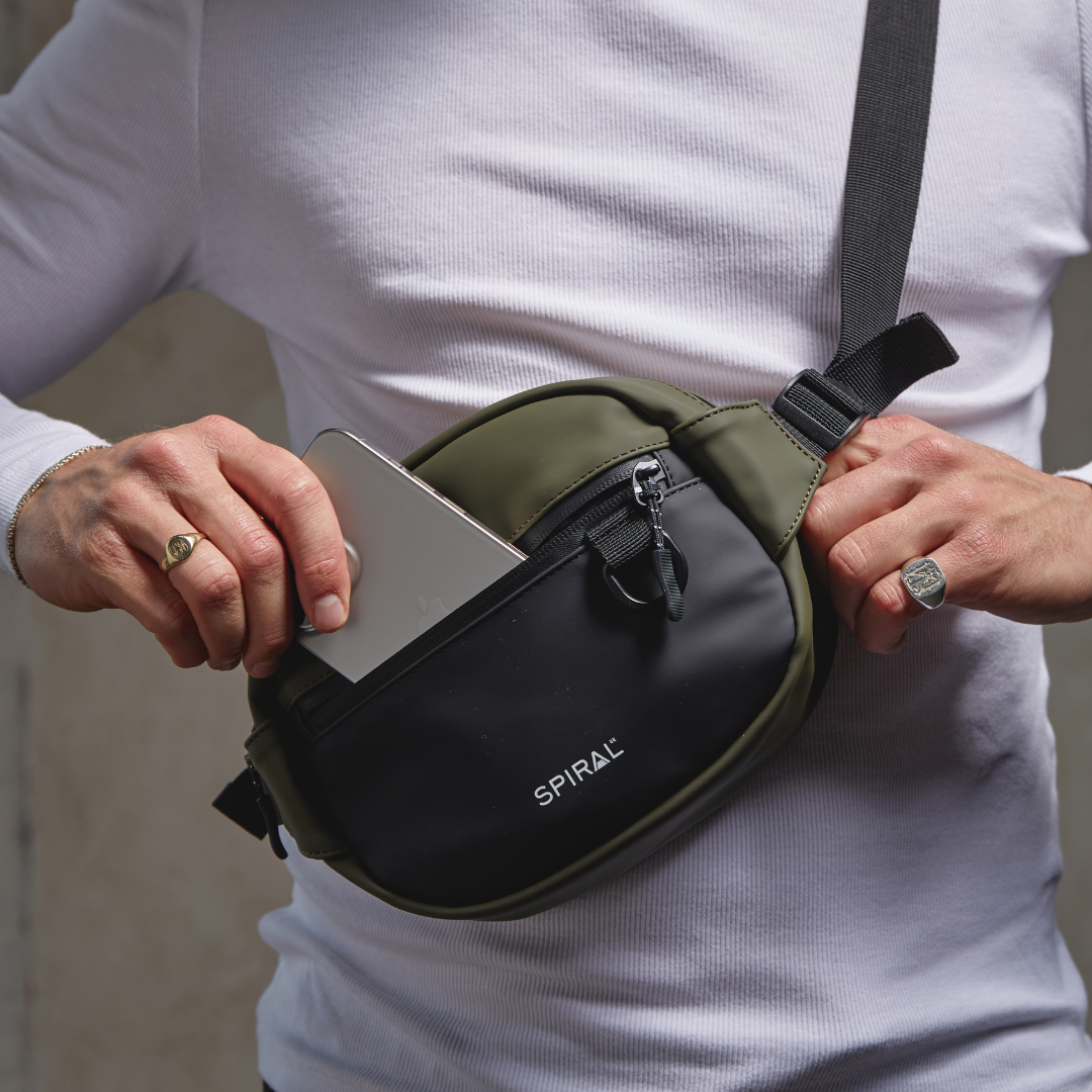Olive-Black Explorer Crossbody Bag